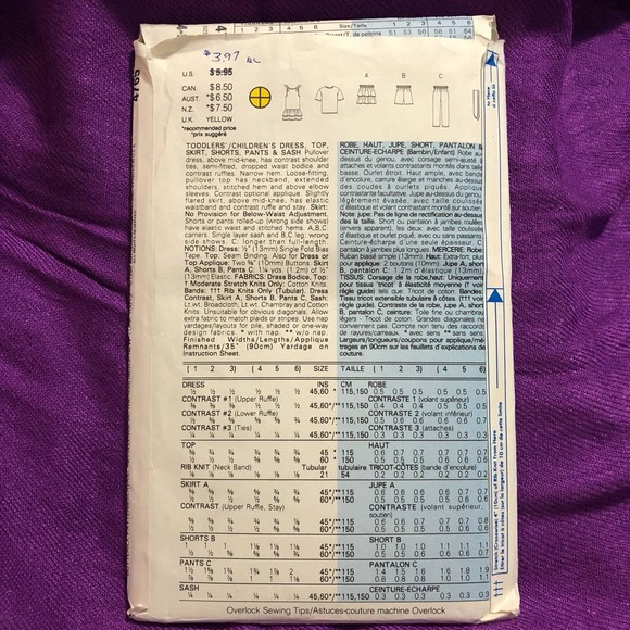 Butterick Sewing pattern 4765 girls top dress skirt - Picture 2 of 8